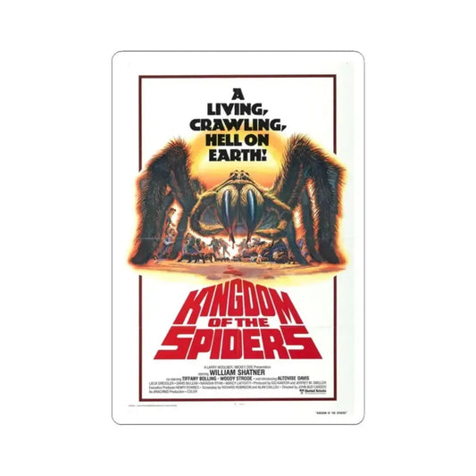 KINGDOM OF THE SPIDERS 1977 Movie Poster - STICKER Vinyl Kiss-Cut Decal 2 Inch White - The Sticker Space