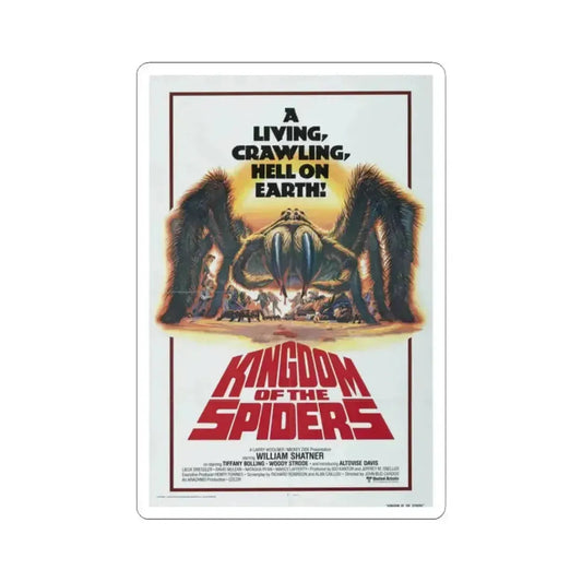 Kingdom of the Spiders 1977 Movie Poster - STICKER Vinyl Kiss-Cut Decal 2 Inch White - The Sticker Space