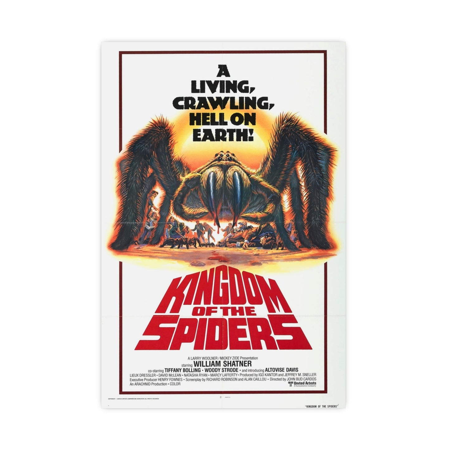 KINGDOM OF THE SPIDERS 1977 - Paper Movie Poster-16″ x 24″ (Vertical)-The Sticker Space