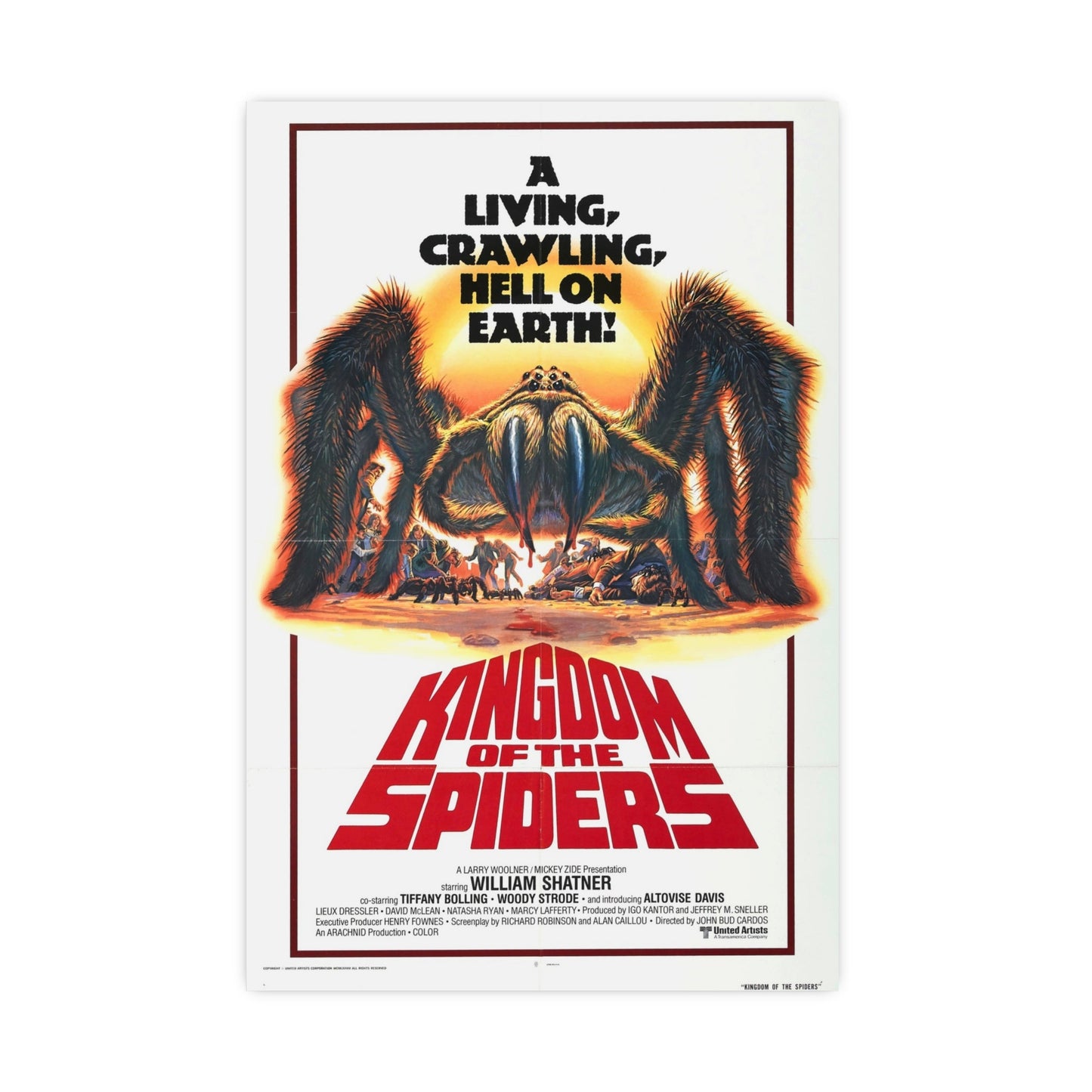 KINGDOM OF THE SPIDERS 1977 - Paper Movie Poster-20″ x 30″ (Vertical)-The Sticker Space