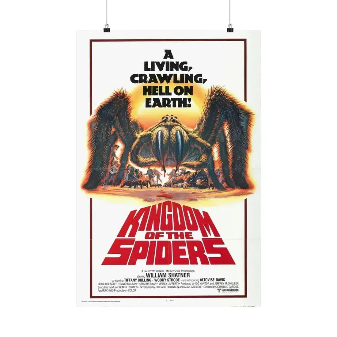 KINGDOM OF THE SPIDERS 1977 - Paper Movie Poster - The Sticker Space