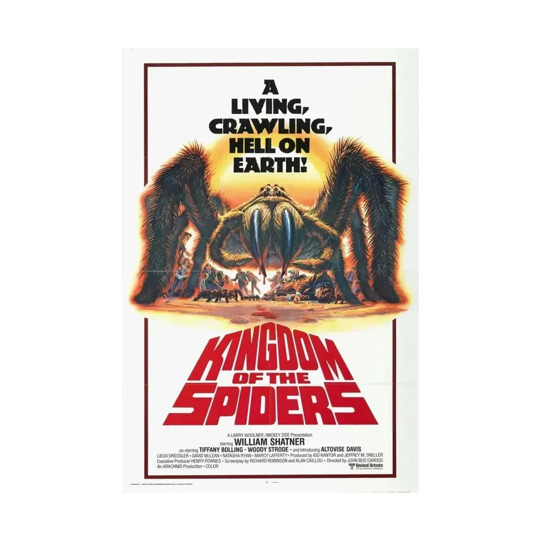 KINGDOM OF THE SPIDERS 1977 - Paper Movie Poster - The Sticker Space