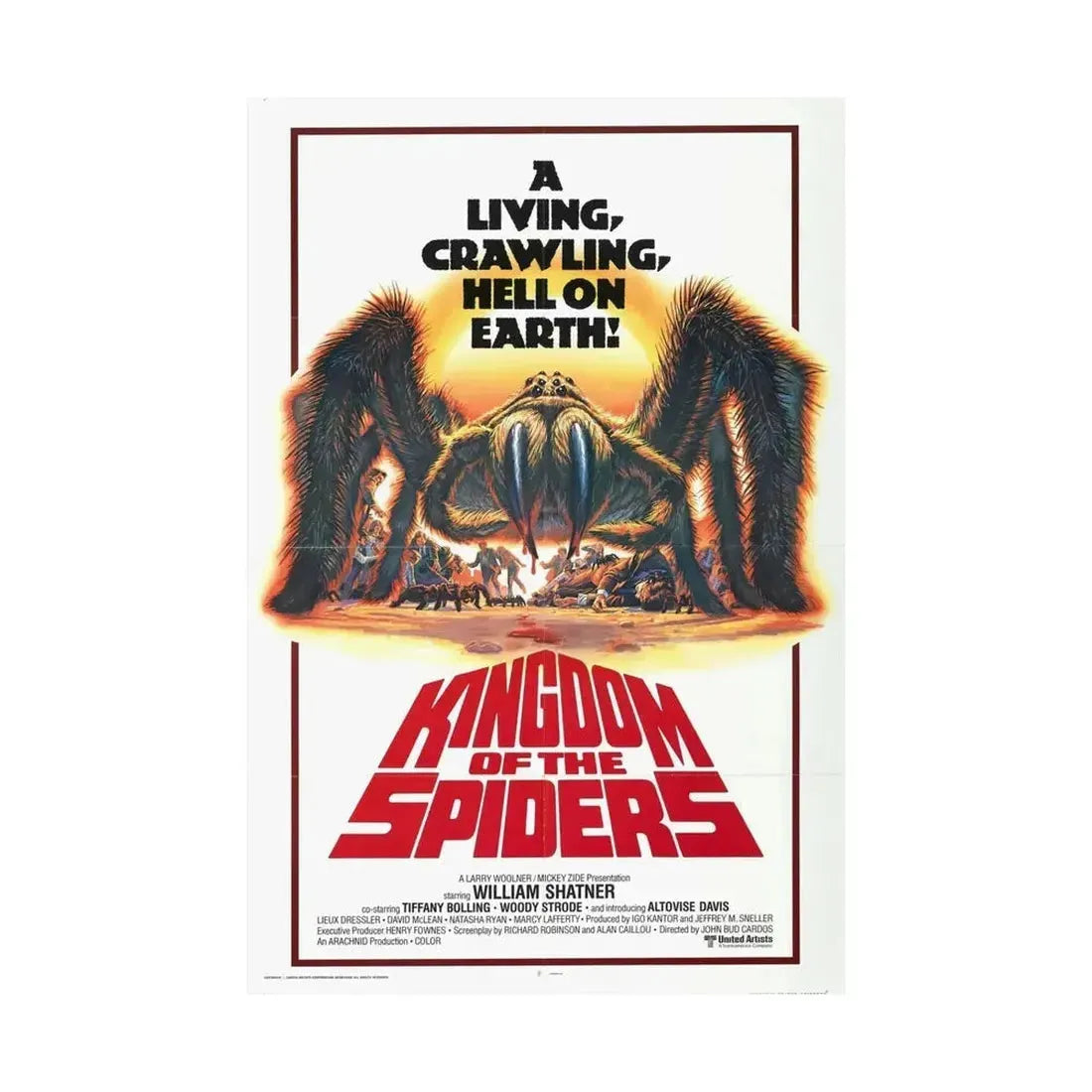 KINGDOM OF THE SPIDERS 1977 - Paper Movie Poster - The Sticker Space