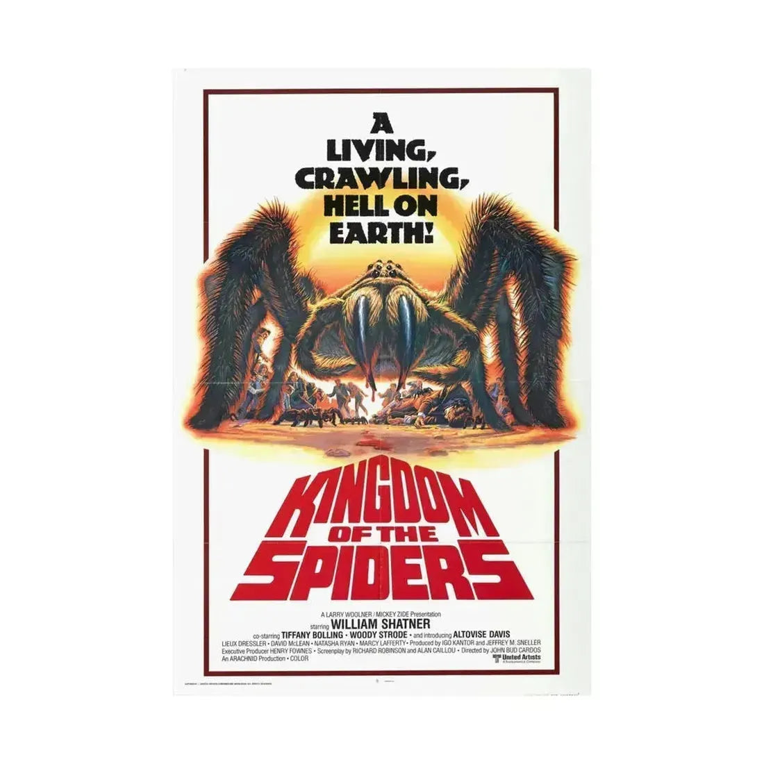 KINGDOM OF THE SPIDERS 1977 - Paper Movie Poster - The Sticker Space