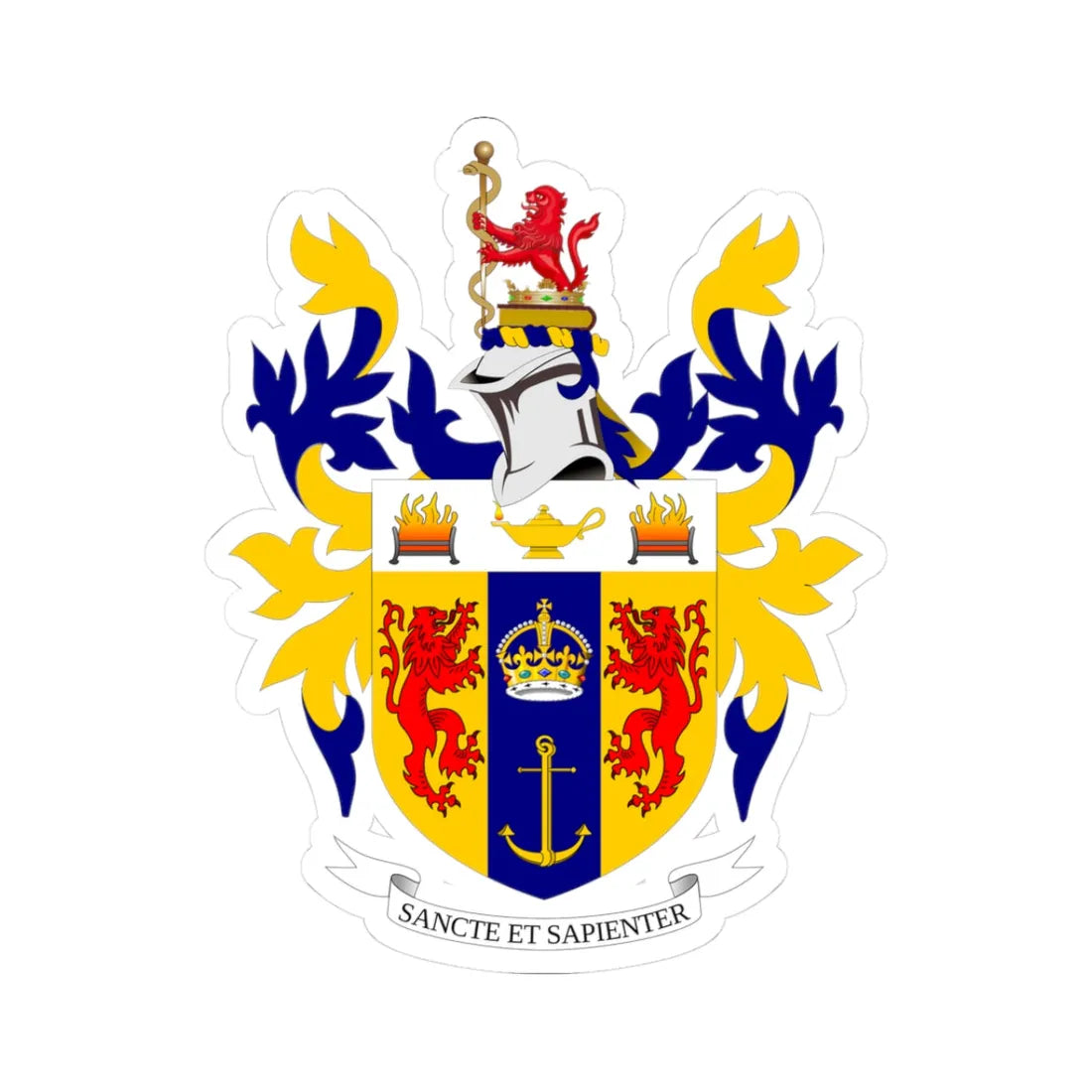 Kings College London full achievement (United Kingdom) (Coat of Arms) STICKER Vinyl Kiss-Cut Decal 3 Inch White - The Sticker Space