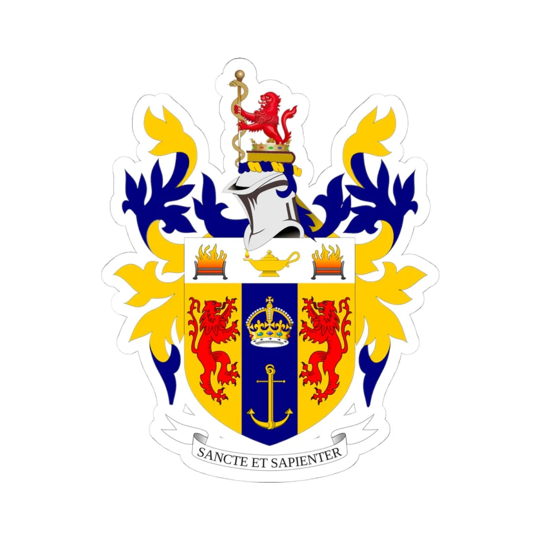 Kings College London full achievement (United Kingdom) (Coat of Arms) STICKER Vinyl Kiss-Cut Decal 4 Inch White - The Sticker Space