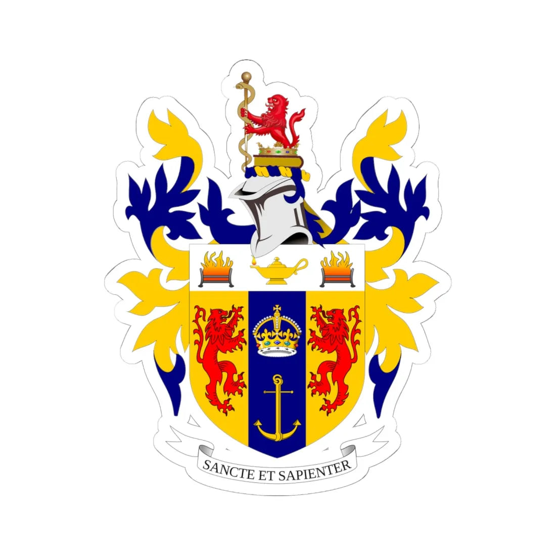 Kings College London full achievement (United Kingdom) (Coat of Arms) STICKER Vinyl Kiss-Cut Decal 6 Inch White - The Sticker Space