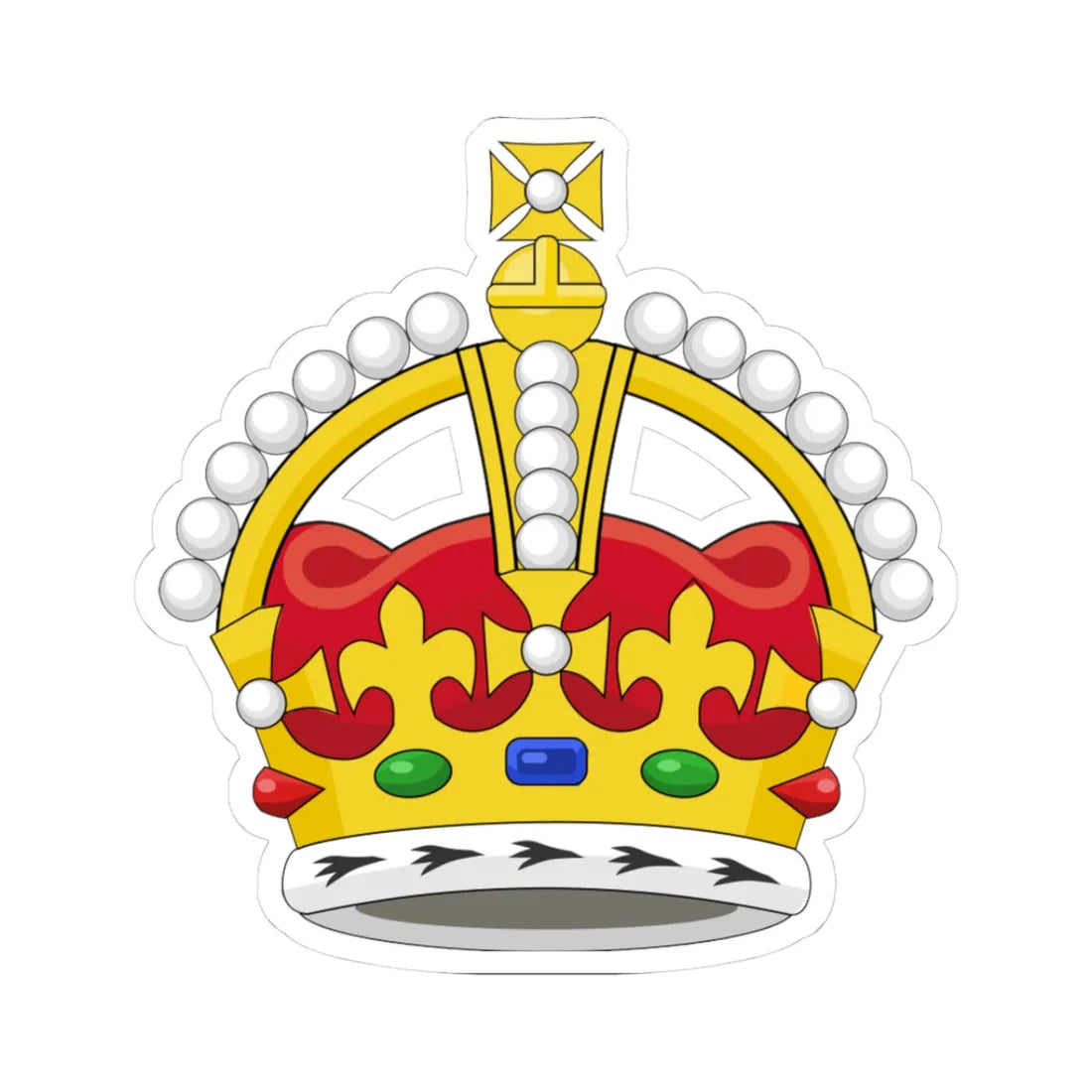 Kings Crown (United Kingdom) (Coat of Arms) STICKER Vinyl Kiss-Cut Decal 3 Inch White - The Sticker Space