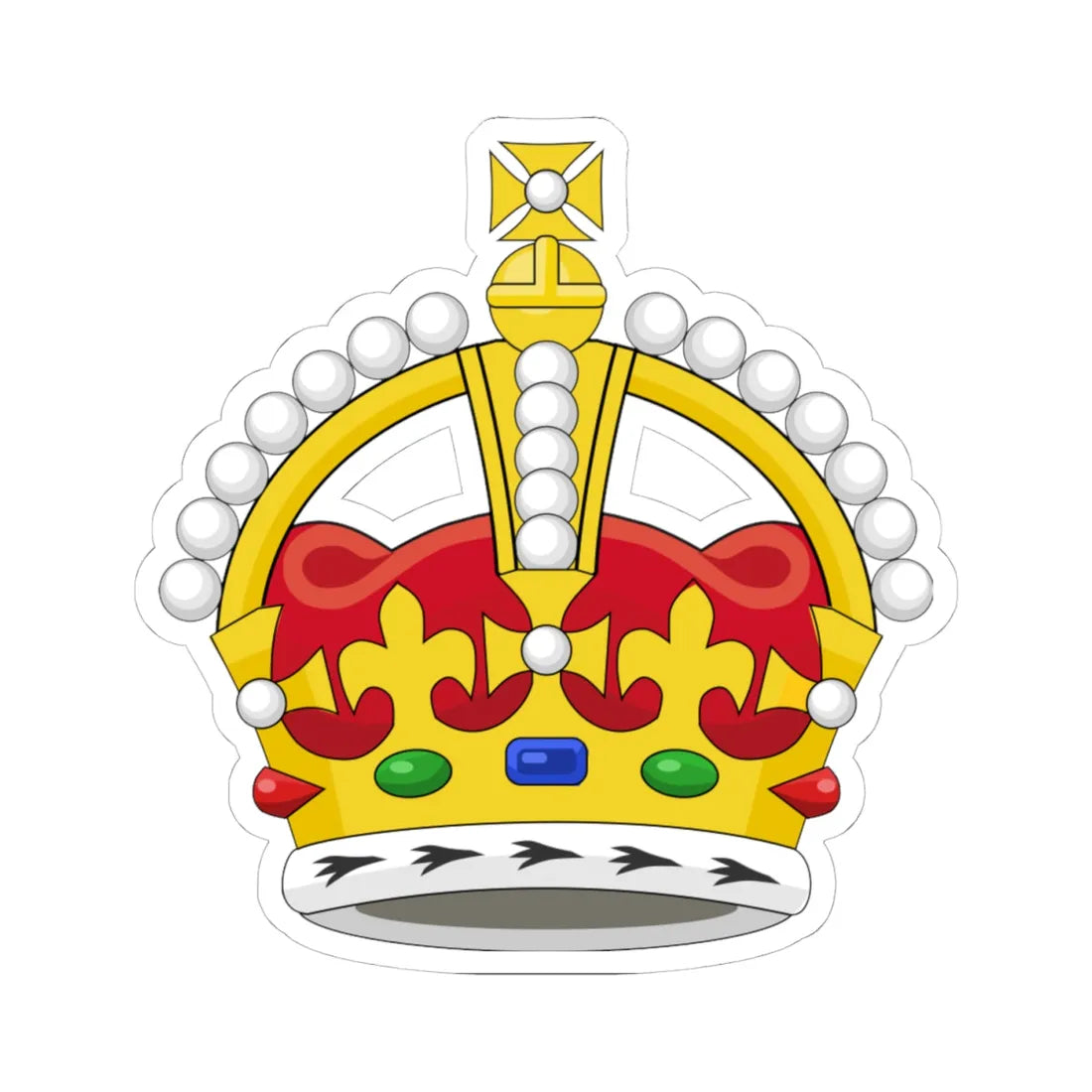 Kings Crown (United Kingdom) (Coat of Arms) STICKER Vinyl Kiss-Cut Decal 4 Inch White - The Sticker Space