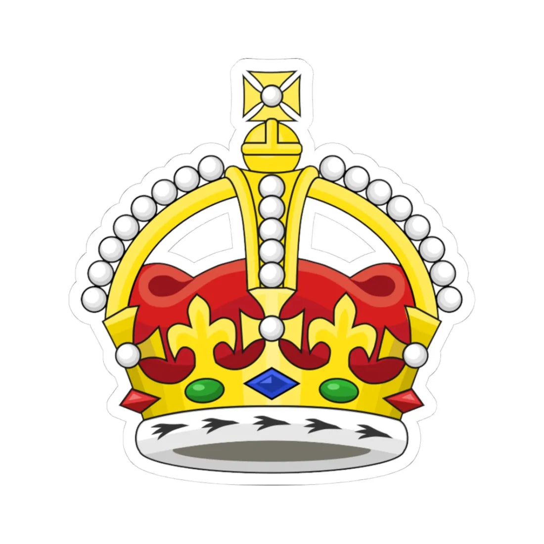 Kings Crown variant (United Kingdom) (Coat of Arms) STICKER Vinyl Kiss-Cut Decal 3 Inch White - The Sticker Space