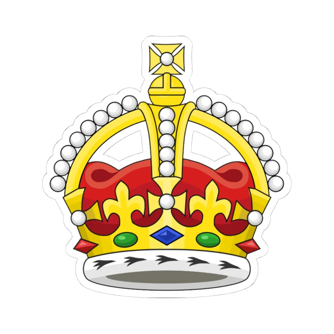 Kings Crown variant (United Kingdom) (Coat of Arms) STICKER Vinyl Kiss-Cut Decal 4 Inch White - The Sticker Space