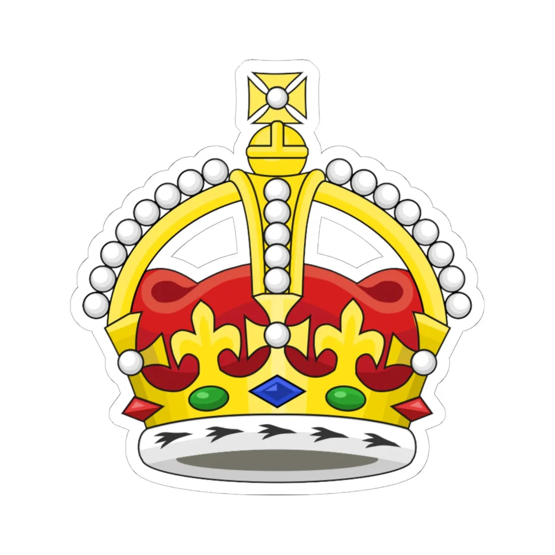 Kings Crown variant (United Kingdom) (Coat of Arms) STICKER Vinyl Kiss-Cut Decal 6 Inch White - The Sticker Space
