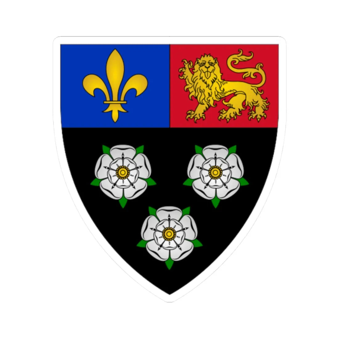 Kingscollegearms-alternative (England) (Coat of Arms) STICKER Vinyl Kiss-Cut Decal 2 Inch White - The Sticker Space