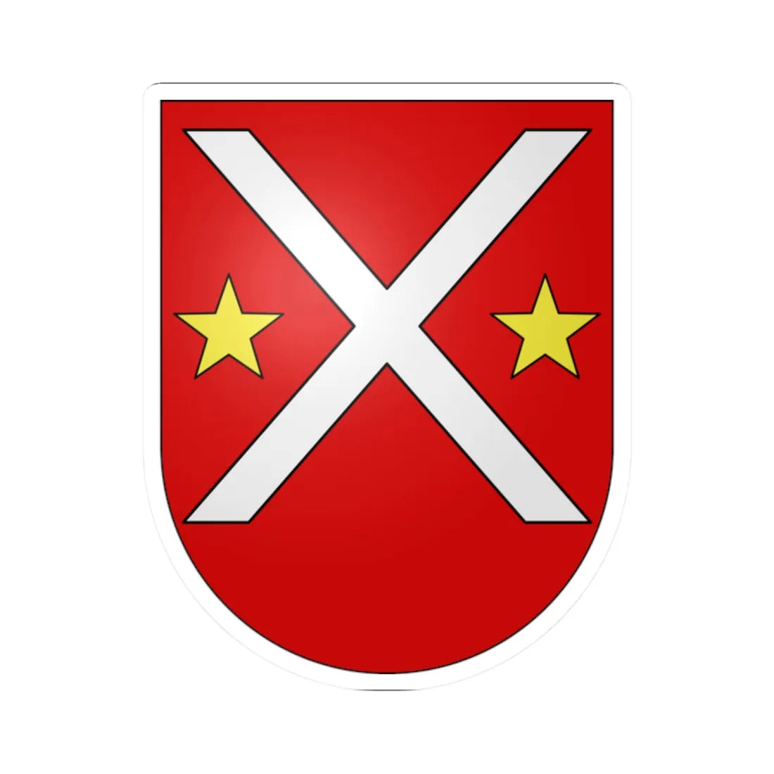 Kippel-coat of arms (Switzerland) (Coat of Arms) STICKER Vinyl Kiss-Cut Decal 2 Inch White - The Sticker Space