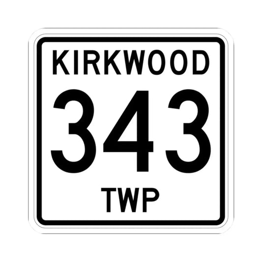 Kirkwood Township Route 343 Belmont County Ohio (Ohio) (Road Sign) STICKER Vinyl Kiss-Cut Decal 2 Inch White - The Sticker Space