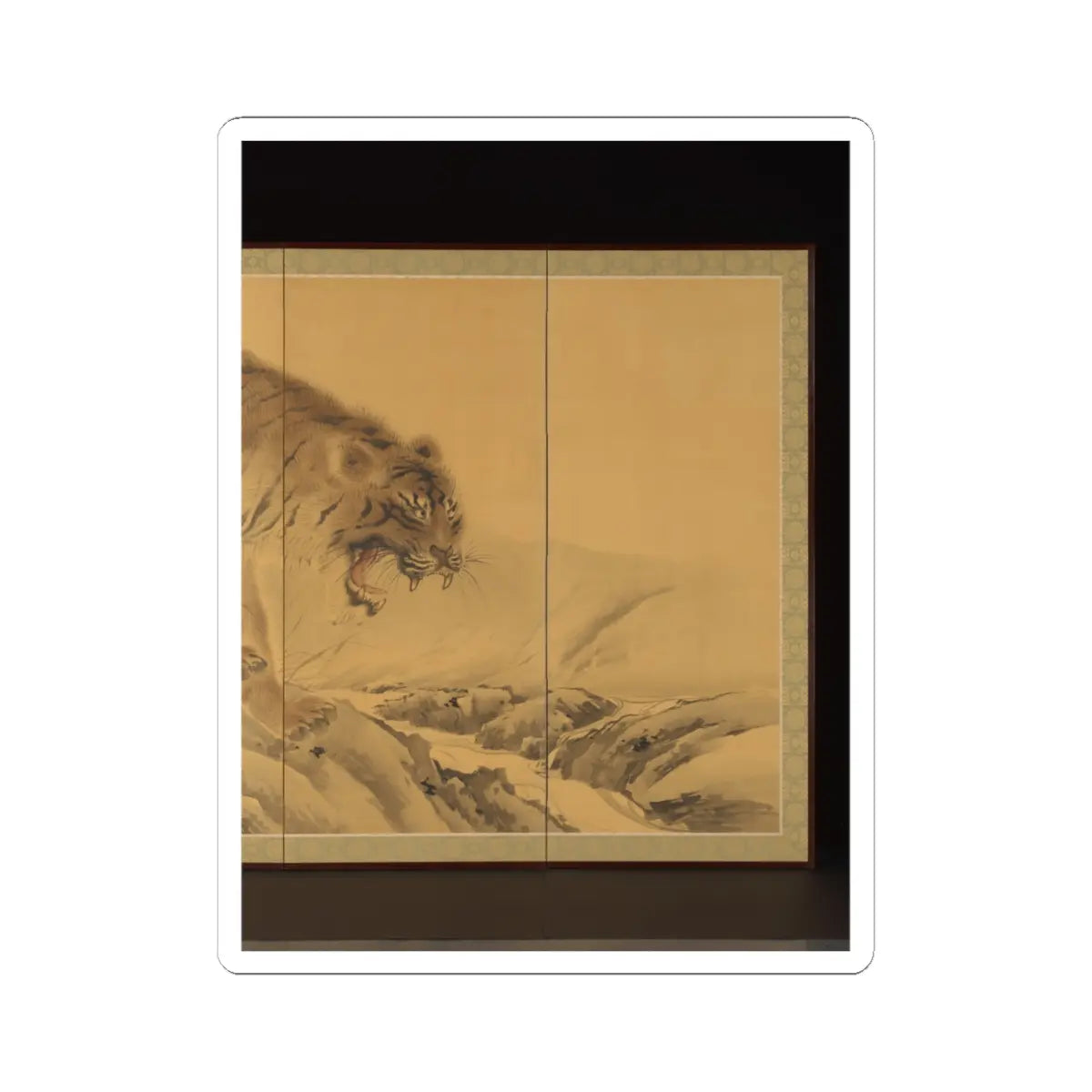 Kishi Chikudō - Tiger, Tigress and Cub - 1892 v6 - STICKER Vinyl Kiss-Cut Decal