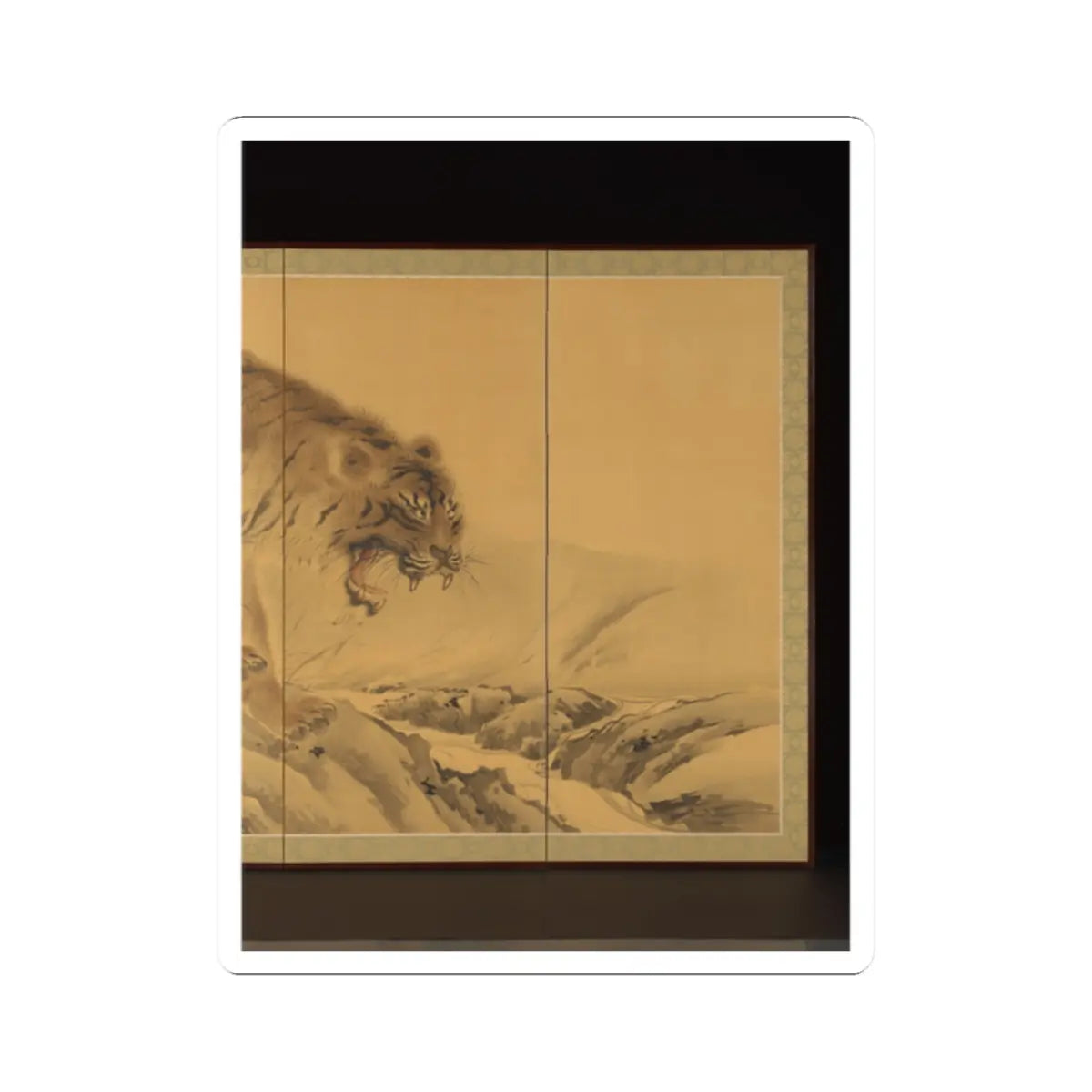 Kishi Chikudō - Tiger, Tigress and Cub - 1892 v6 - STICKER Vinyl Kiss-Cut Decal