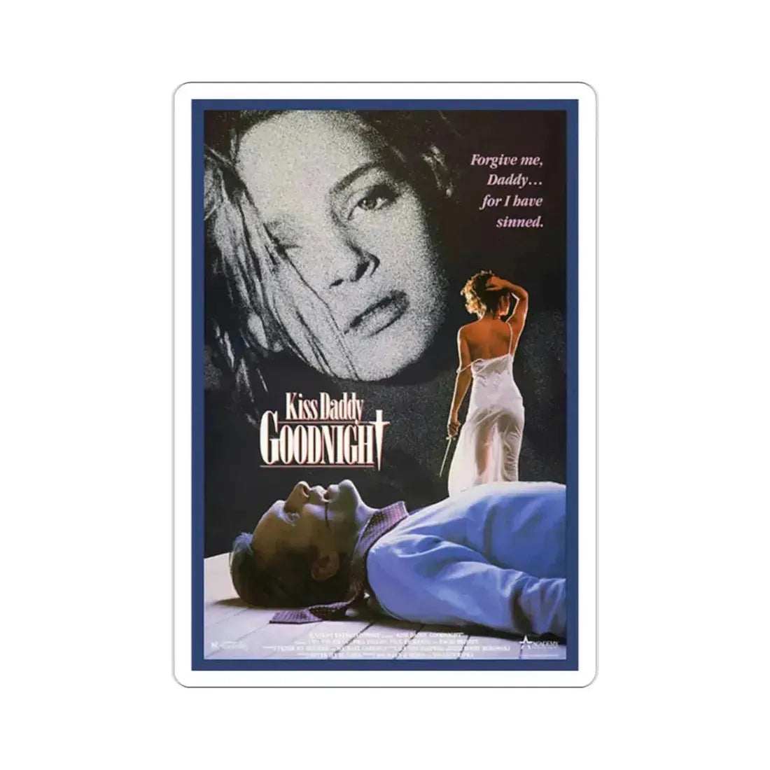 Kiss Daddy Goodnight 1988 Movie Poster STICKER Vinyl Die-Cut Decal 2 Inch - The Sticker Space