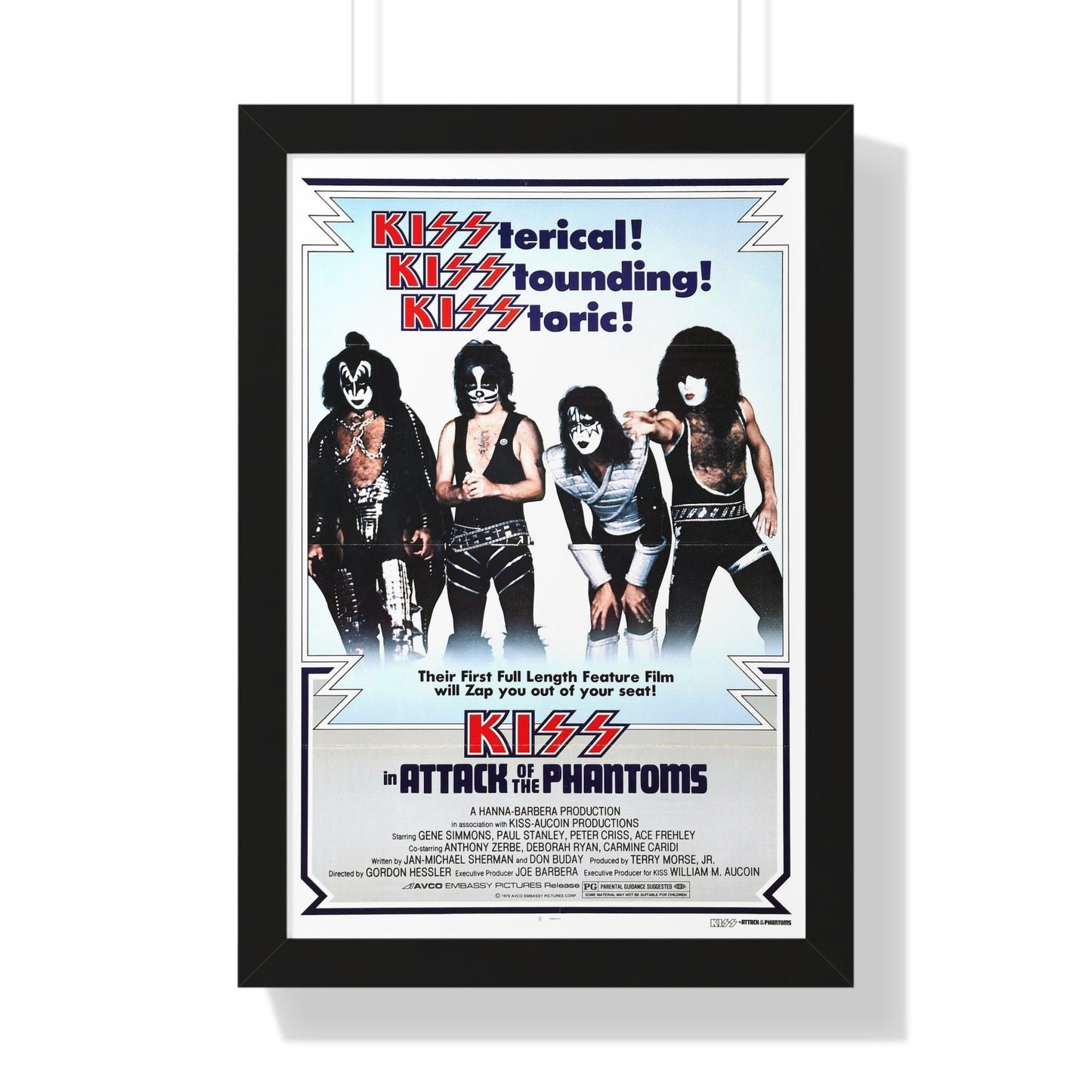 KISS IN ATTACK OF THE PHANTOMS (KISS MEETS THE PHANTOM OF THE PARK) 1978 - Framed Movie Poster-16″ x 24″-The Sticker Space