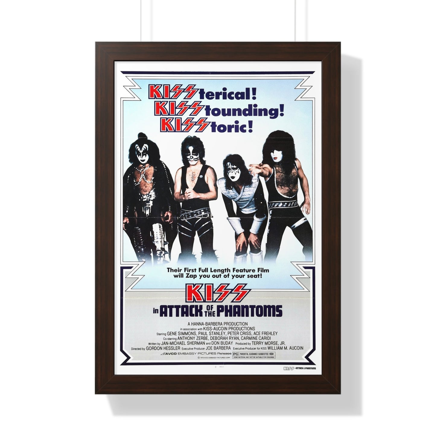 KISS IN ATTACK OF THE PHANTOMS (KISS MEETS THE PHANTOM OF THE PARK) 1978 - Framed Movie Poster-16″ x 24″-The Sticker Space