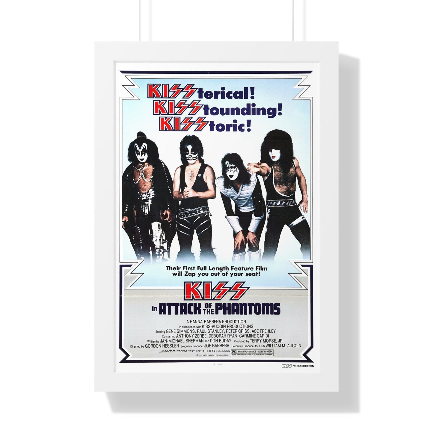 KISS IN ATTACK OF THE PHANTOMS (KISS MEETS THE PHANTOM OF THE PARK) 1978 - Framed Movie Poster-16″ x 24″-The Sticker Space