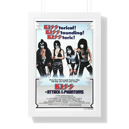 KISS IN ATTACK OF THE PHANTOMS (KISS MEETS THE PHANTOM OF THE PARK) 1978 - Framed Movie Poster 16″ x 24″ White - The Sticker Space