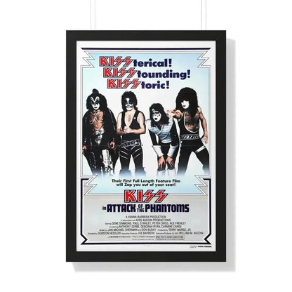 KISS IN ATTACK OF THE PHANTOMS (KISS MEETS THE PHANTOM OF THE PARK) 1978 - Framed Movie Poster 20" x 30" Black - The Sticker Space