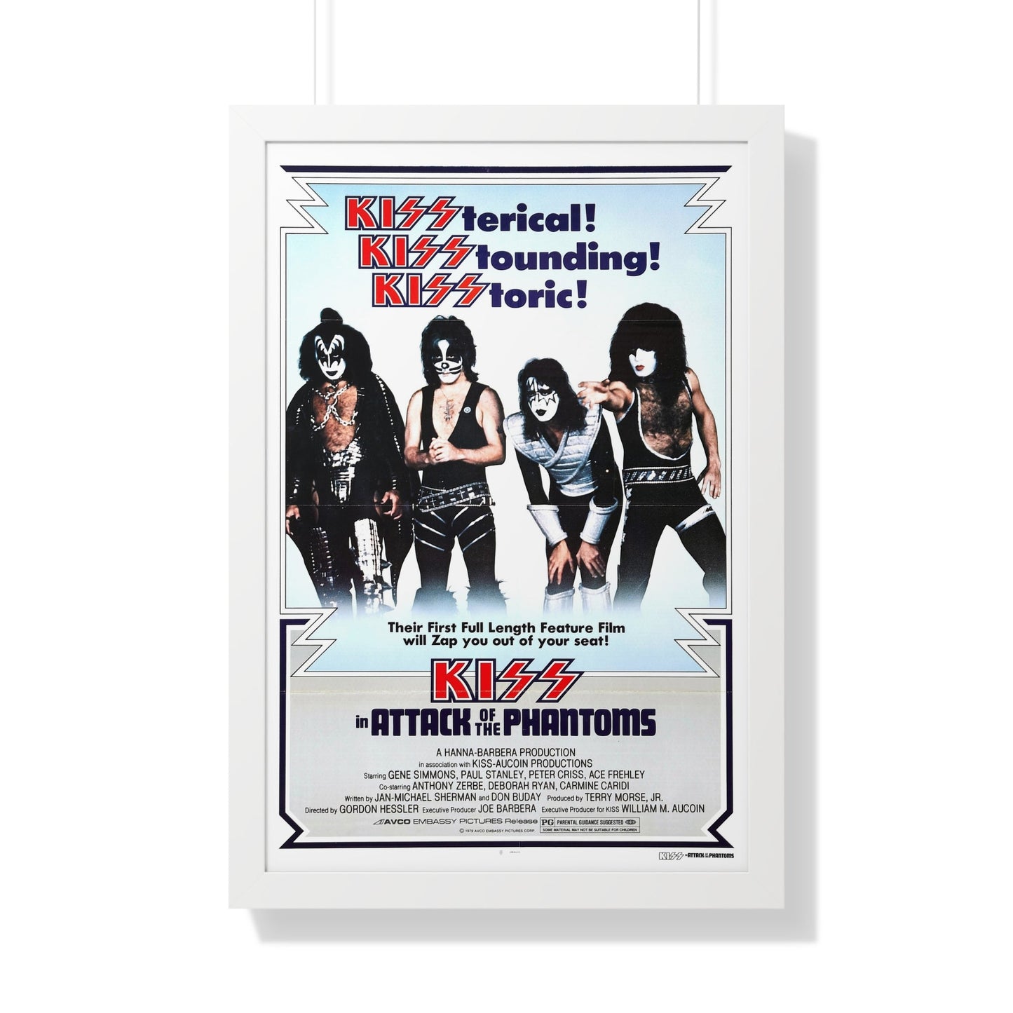 KISS IN ATTACK OF THE PHANTOMS (KISS MEETS THE PHANTOM OF THE PARK) 1978 - Framed Movie Poster-20" x 30"-The Sticker Space