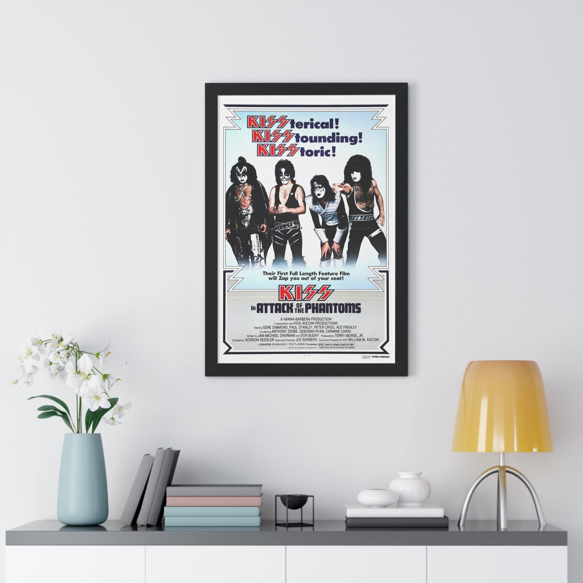 KISS IN ATTACK OF THE PHANTOMS (KISS MEETS THE PHANTOM OF THE PARK) 1978 - Framed Movie Poster-The Sticker Space