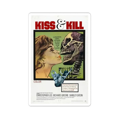 KISS & KILL 1969 Movie Poster - STICKER Vinyl Kiss-Cut Decal 2 Inch White - The Sticker Space