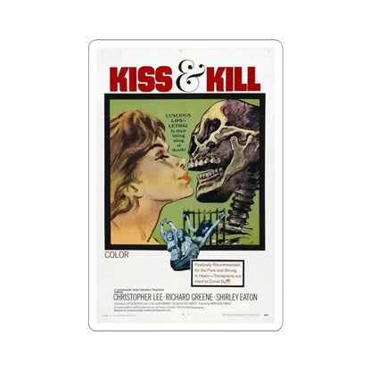 KISS & KILL 1969 Movie Poster - STICKER Vinyl Kiss-Cut Decal 4 Inch White - The Sticker Space