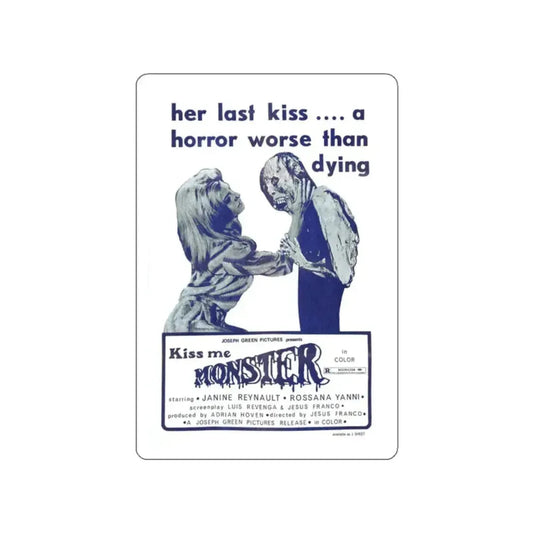 KISS ME MONSTER 1969 Movie Poster STICKER Vinyl Die-Cut Decal 2 Inch - The Sticker Space