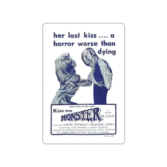 KISS ME MONSTER 1969 Movie Poster STICKER Vinyl Die-Cut Decal 2 Inch - The Sticker Space