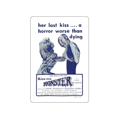 KISS ME MONSTER 1969 Movie Poster STICKER Vinyl Die-Cut Decal-4 Inch-The Sticker Space