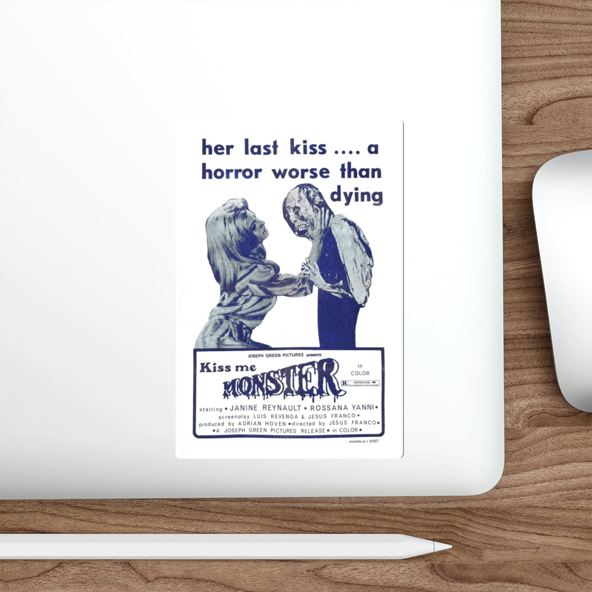 KISS ME MONSTER 1969 Movie Poster STICKER Vinyl Die-Cut Decal-The Sticker Space