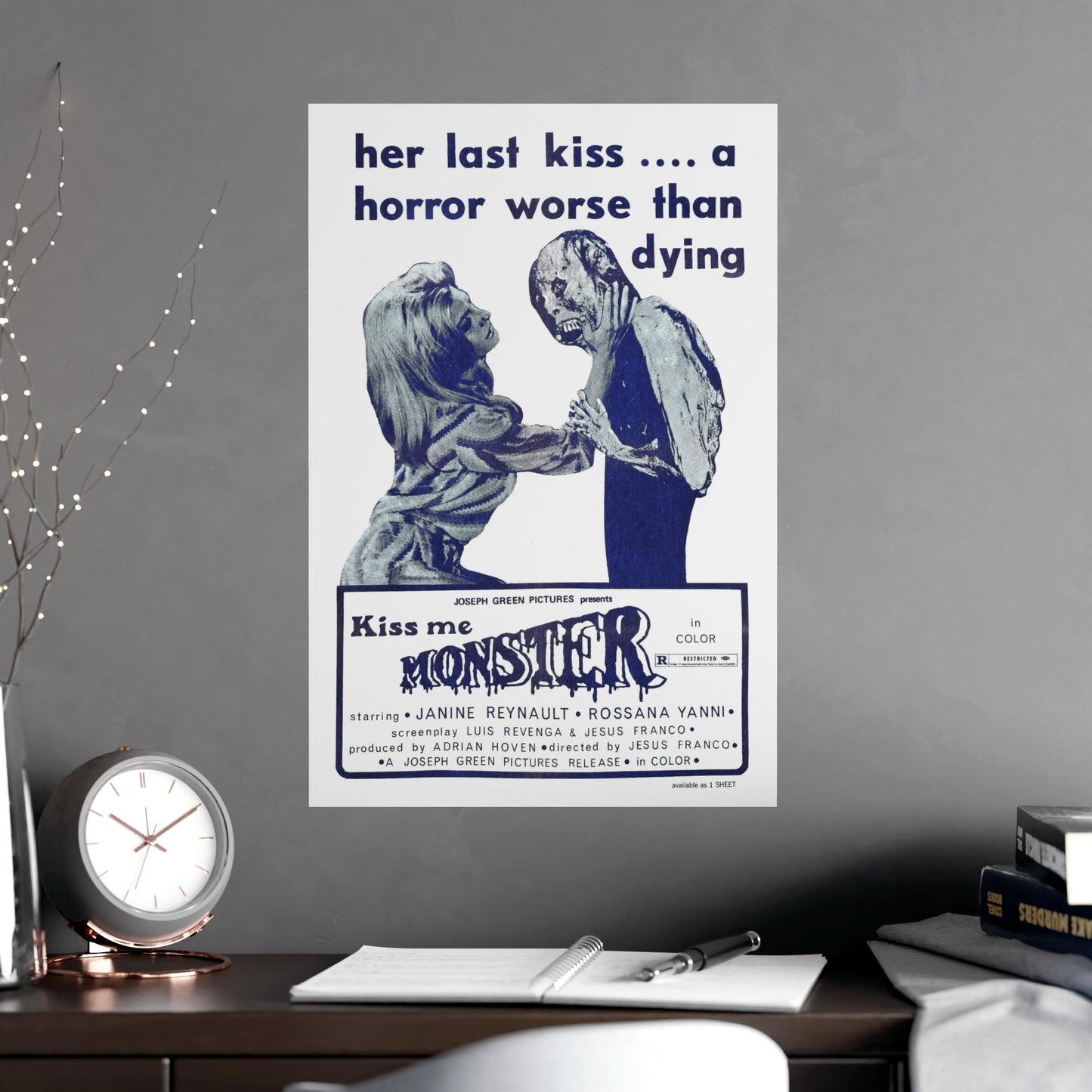 KISS ME MONSTER 1969 - Paper Movie Poster-The Sticker Space