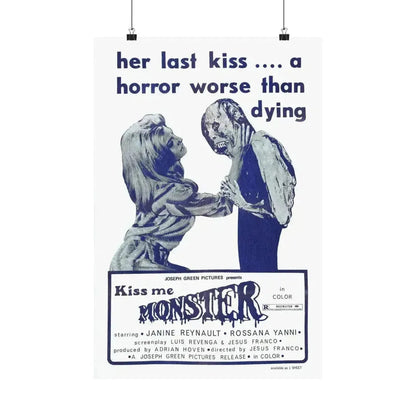 KISS ME MONSTER 1969 - Paper Movie Poster 16″ x 24″ Matte - The Sticker Space
