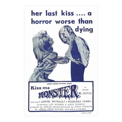 KISS ME MONSTER 1969 - Paper Movie Poster-24″ x 36″ (Vertical)-The Sticker Space