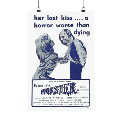 KISS ME MONSTER 1969 - Paper Movie Poster - The Sticker Space