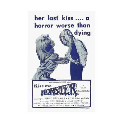 KISS ME MONSTER 1969 - Paper Movie Poster - The Sticker Space