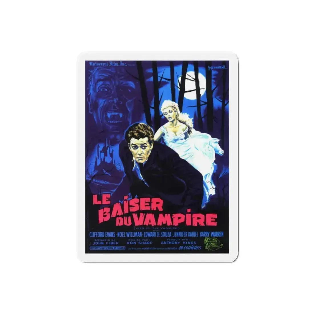KISS OF THE VAMPIRE 1963 Movie Poster - Refrigerator Magnet 6 Inch Die-Cut - The Sticker Space
