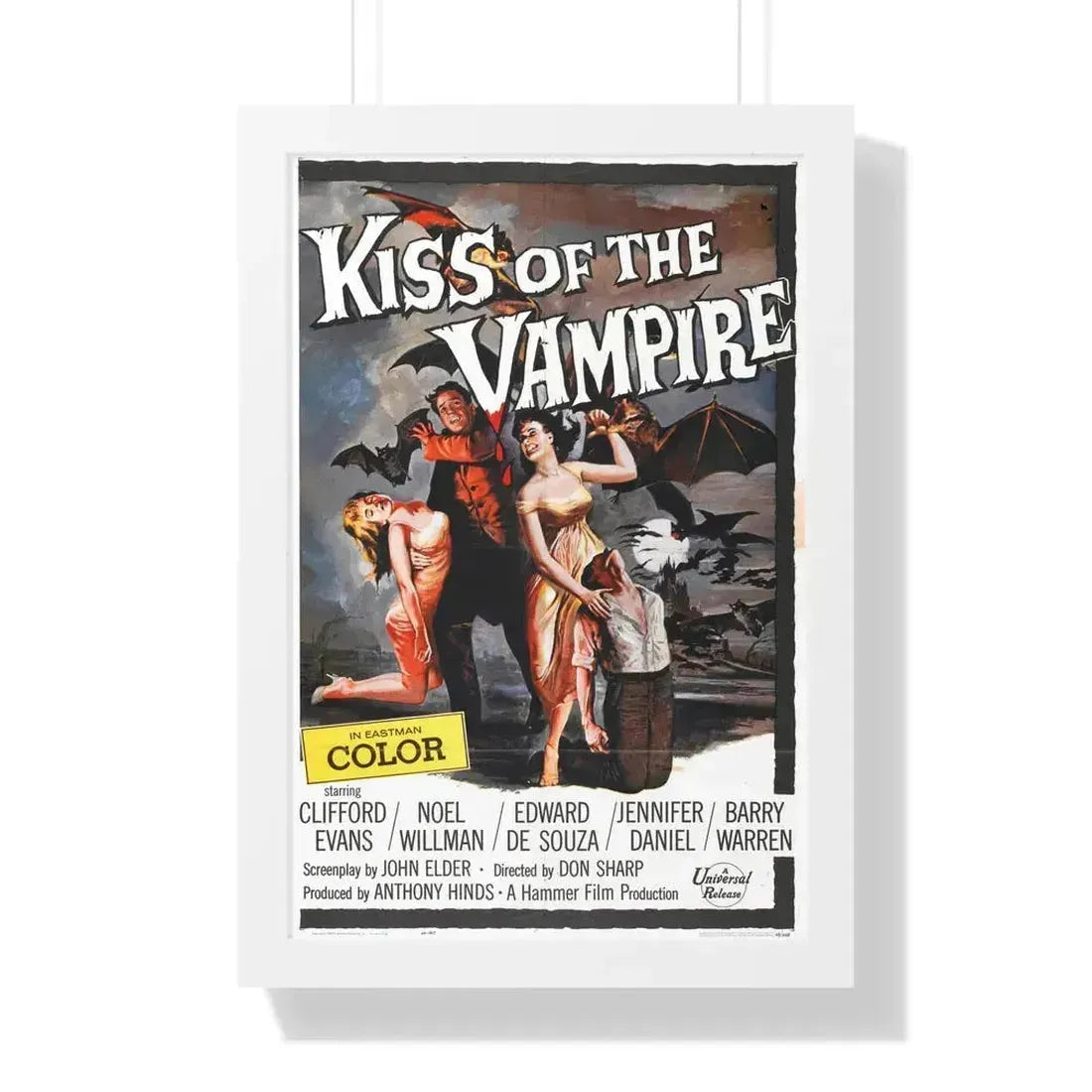 KISS OF THE VAMPIRE (2) 1963 - Framed Movie Poster 16″ x 24″ White - The Sticker Space