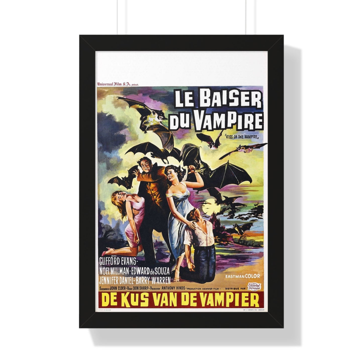 KISS OF THE VAMPIRE (BELGIAN) 1963 - Framed Movie Poster-16″ x 24″-The Sticker Space