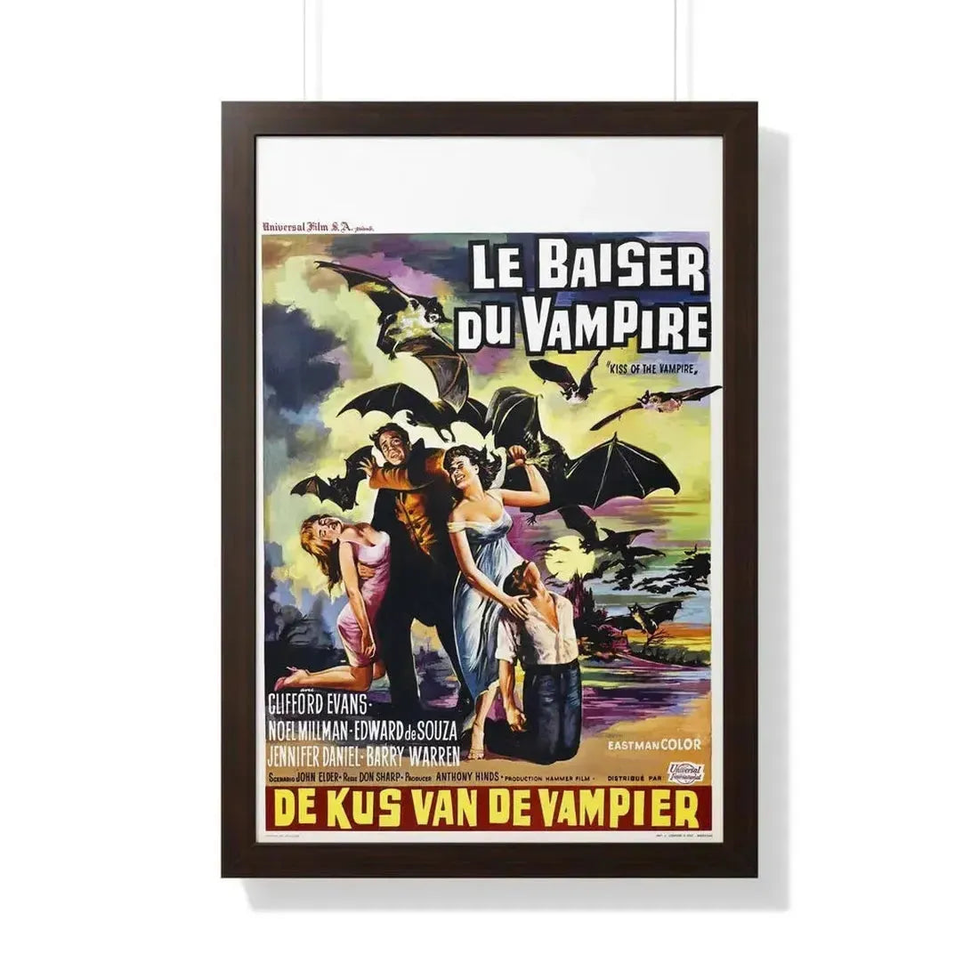 KISS OF THE VAMPIRE (BELGIAN) 1963 - Framed Movie Poster - The Sticker Space
