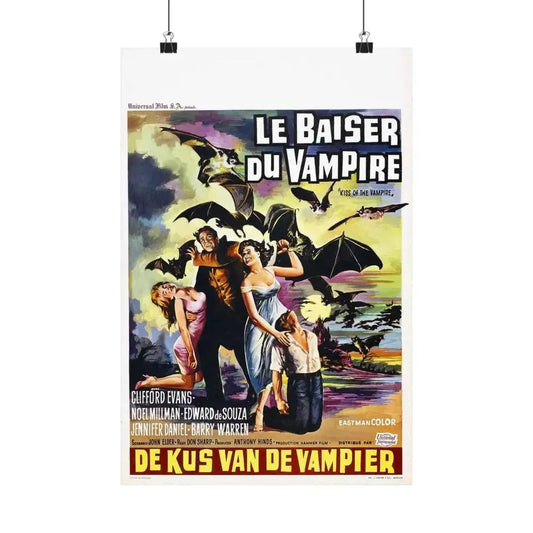KISS OF THE VAMPIRE (BELGIAN) 1963 - Paper Movie Poster 12″ x 18″ Matte - The Sticker Space