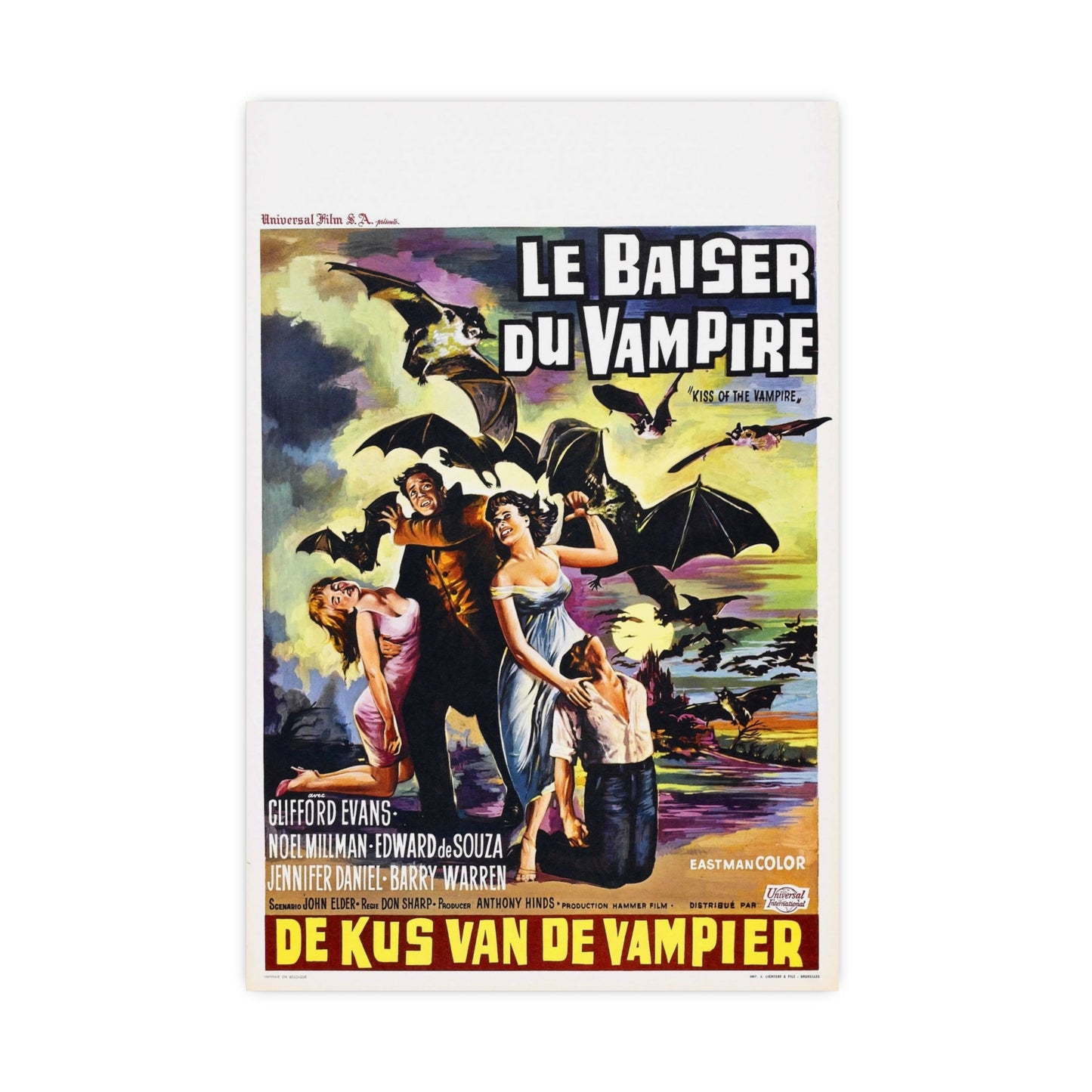 KISS OF THE VAMPIRE (BELGIAN) 1963 - Paper Movie Poster-20″ x 30″ (Vertical)-The Sticker Space