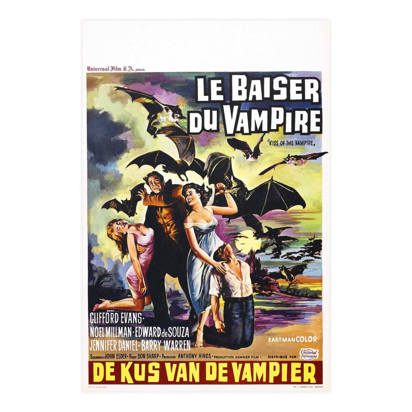 KISS OF THE VAMPIRE (BELGIAN) 1963 - Paper Movie Poster-24″ x 36″ (Vertical)-The Sticker Space