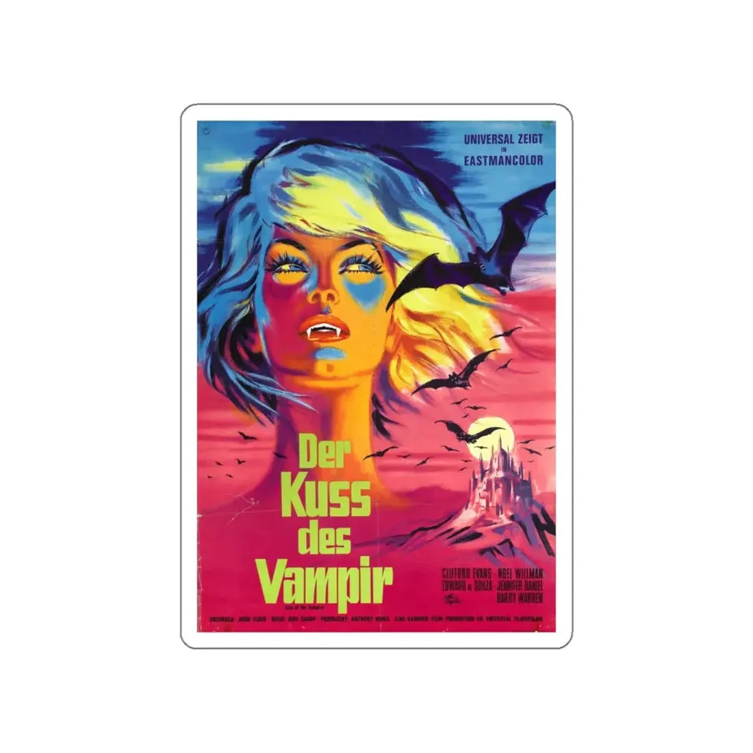 KISS OF THE VAMPIRE (GERMAN) 1963 Movie Poster STICKER Vinyl Die-Cut Decal - The Sticker Space