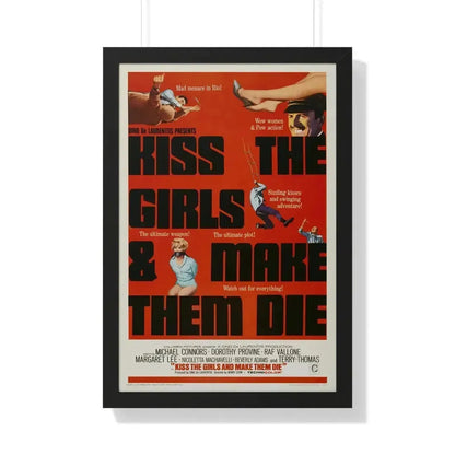 KISS THE GIRLS & MAKE THEM DIE 1966 - Framed Movie Poster 20" x 30" Black - The Sticker Space
