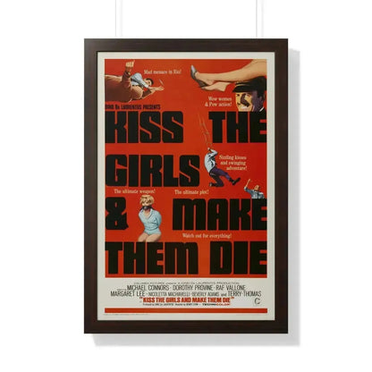 KISS THE GIRLS & MAKE THEM DIE 1966 - Framed Movie Poster 20" x 30" Walnut - The Sticker Space